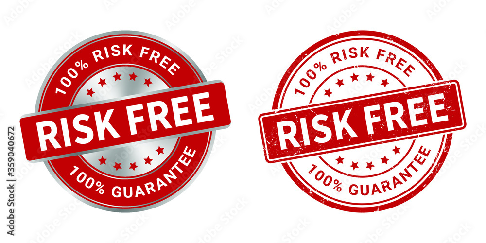 risk free vector grunge stamp and silver label risk free vector grunge stamp and silver label