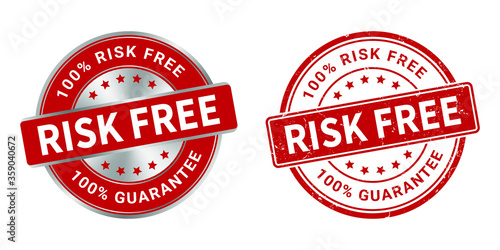 risk free vector grunge stamp and silver label