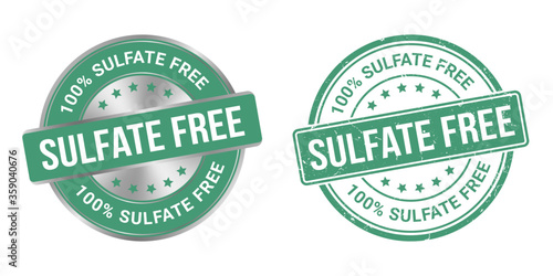 grunge stamp and silver label sulfate free vector illustration