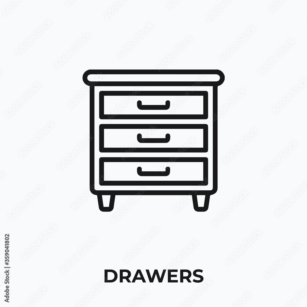 drawers icon vector. drawers sign symbol drawers icon vector. drawers sign symbol