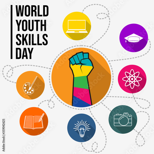 World Youth Skills Day vector Illustration