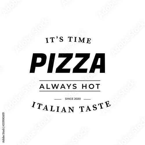 italian pizza logo template lettermarks style. vector illustrations