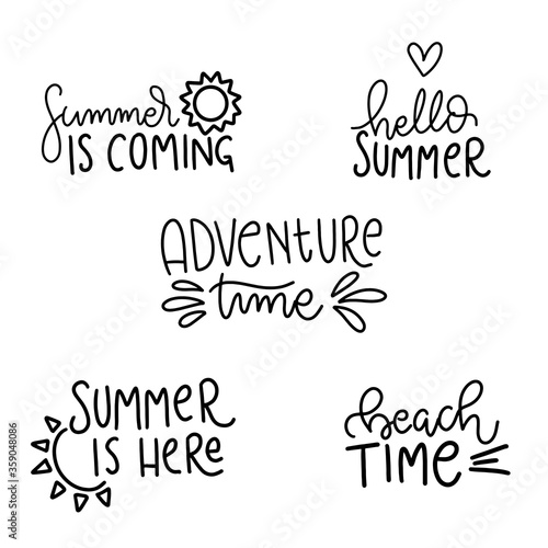 Summer is coming. Modern handlettering. Hand drawn typography phrase design.