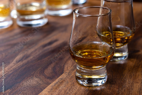 Fototapeta Naklejka Na Ścianę i Meble -  Scotch single malt or blended whisky tasting on distillery in Scotland, UK