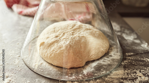 making a pizza, preparation of dough, clear and clean shot