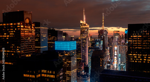 Times Square, Midtown Manhattan, New York skyline at night