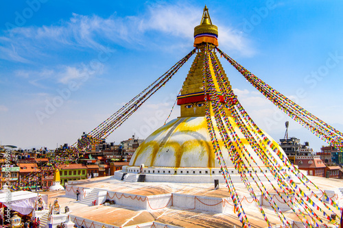Buddhist stupa of Boudhanath, Kathmandu, Nepal, Asia. UNESCO World Heritage Site