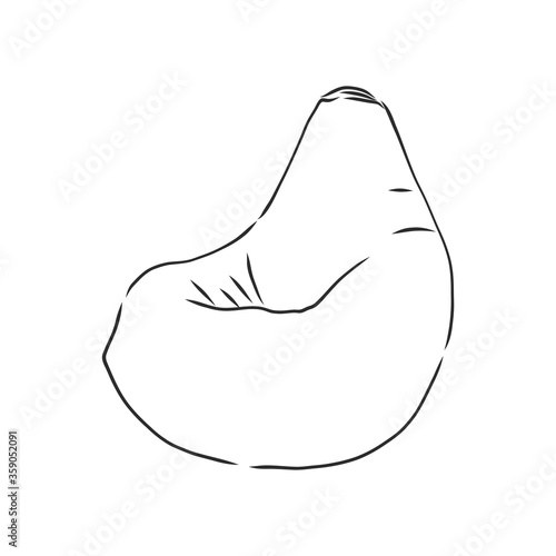 Sketch chair in linear style, outline drawing in black on a white background. Upholstered furniture for sitting, relaxing. Silhouette. vector. upholstered chair, vector sketch illustration