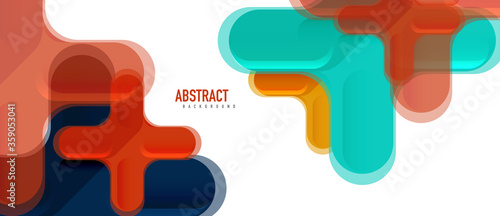 Glossy multicolored plastic style cross composition  x shape design  techno geometric modern abstract background. Trendy abstract layout template