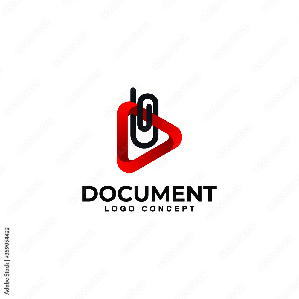 Documents with icon play template logo design inspiration. archive play Premium Quality symbol icon vector illustration