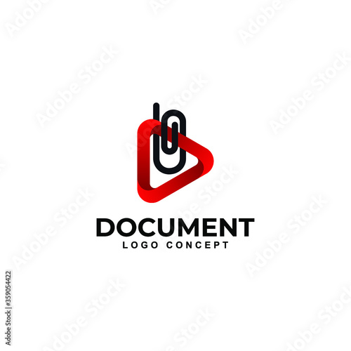 Documents with icon play template logo design inspiration. archive play Premium Quality symbol icon vector illustration