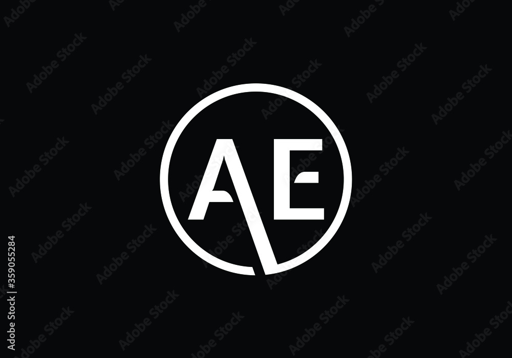 Initial Monogram Letter A E Logo Design Vector Template. A E Letter Logo Design Initial Monogram Letter A E Logo Design Vector Template. A E Letter Logo Design