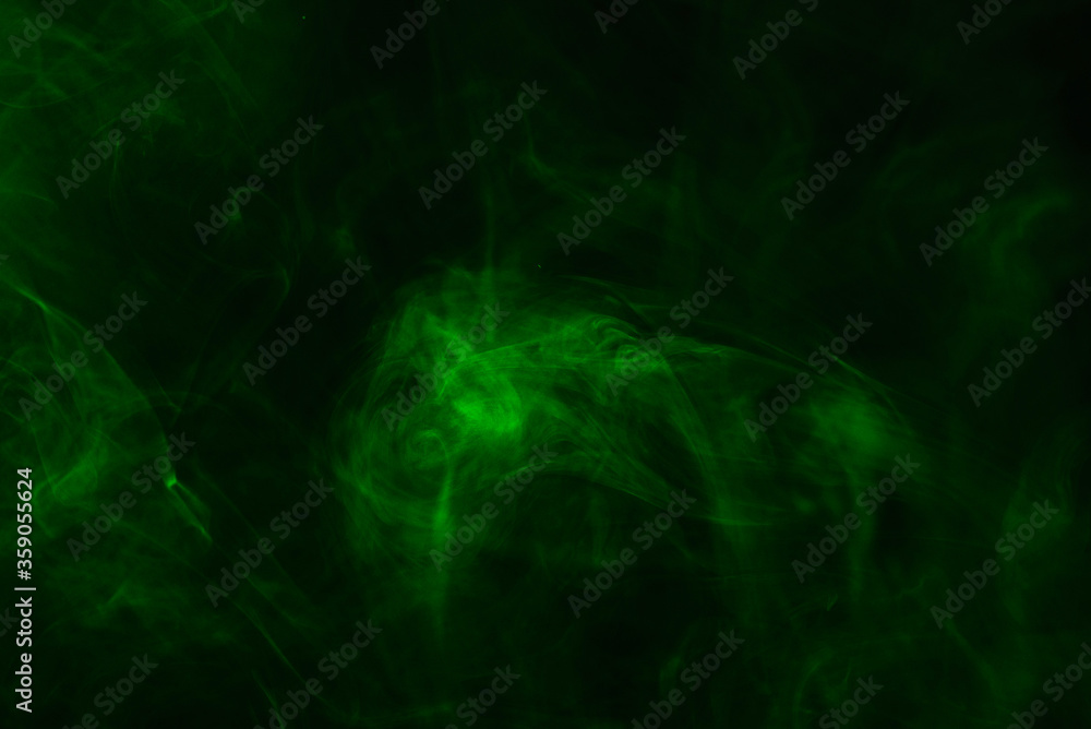 Green steam on a black background. Green steam on a black background.