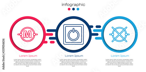 Set line Electric circuit scheme, Electric light switch and Electric circuit scheme. Business infographic template. Vector