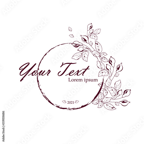 Flower pattern on a white background. Vector image of flowers, buds and leaves. You can use it to print business cards, postcards, price tags, booklets, and invitations. Isolated and editable.