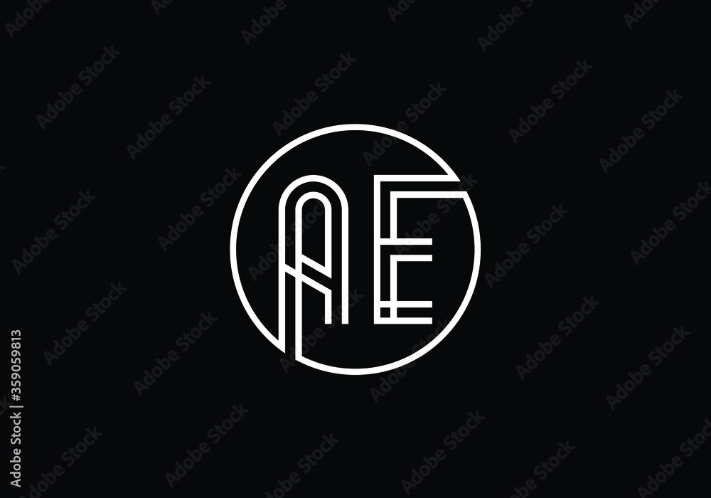 Initial Monogram Letter A E Logo Design Vector Template. A E Letter Logo Design Initial Monogram Letter A E Logo Design Vector Template. A E Letter Logo Design