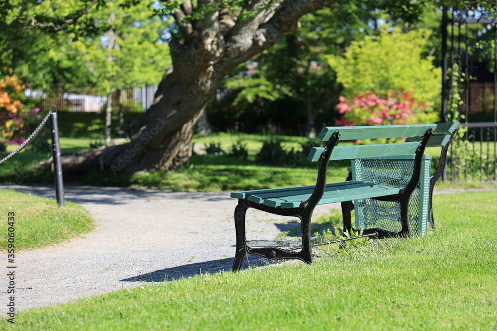 Empty sexy benches in public gardens in Halifax. Empty sexy benches in public gardens in Halifax.
