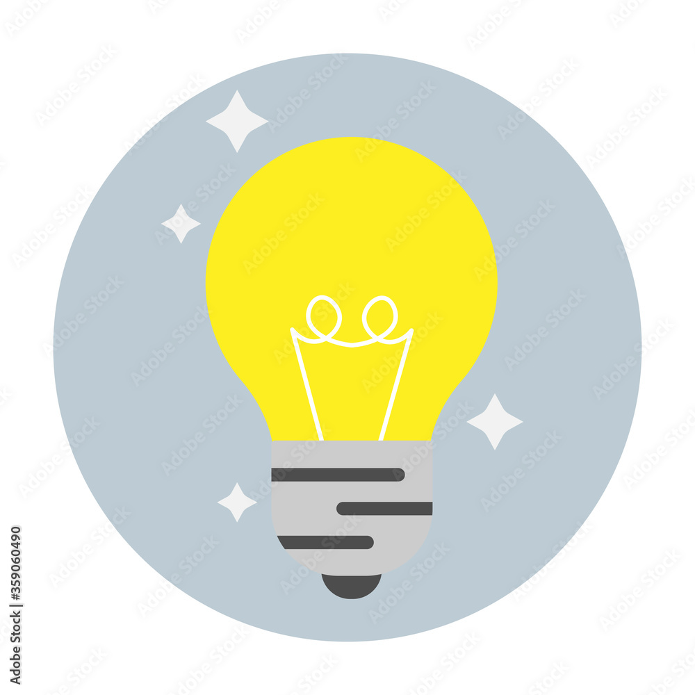 Yellow Light Bulb Icon Creative Idea Solution Symbol Vector Illustration Yellow Light Bulb Icon Creative Idea Solution Symbol Vector Illustration