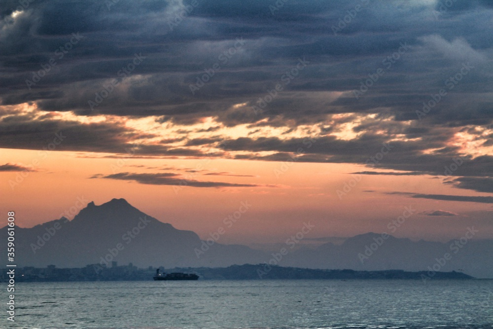 Sunrise on the beach in Arenales del Sol, Alicante