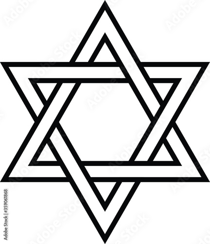 Jewish Star of David icon Jewish tradition biblical symbol isolated vector illustration Israel national sign