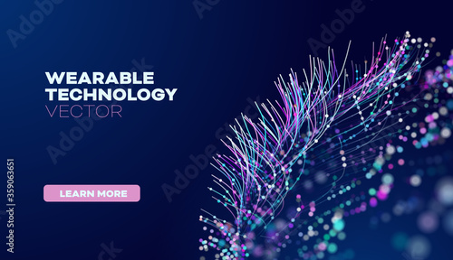 Wearable technology in abstract style. Abstract vector background. Future science vector background. Artificial intelligence tech.