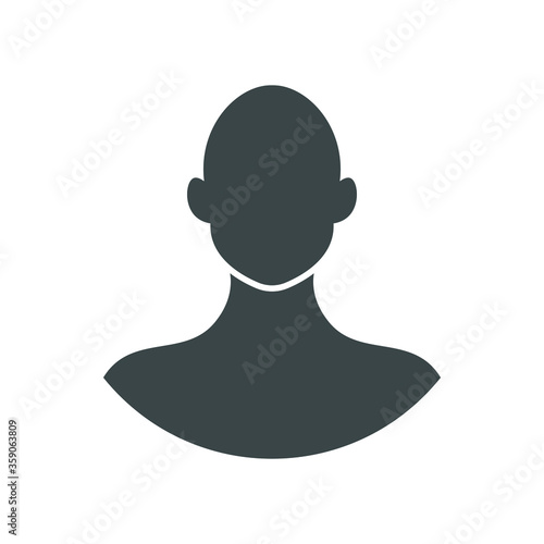 User Avatar Black Profile Icon Human Person Vector Head Silhouette Illustration