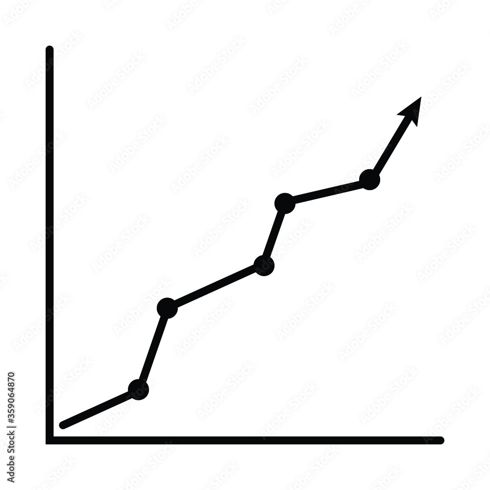 Rising Arrow Sign Vector Financial Growth Illustration Success Chart Isolated On White Background Rising Arrow Sign Vector Financial Growth Illustration Success Chart Isolated On White Background
