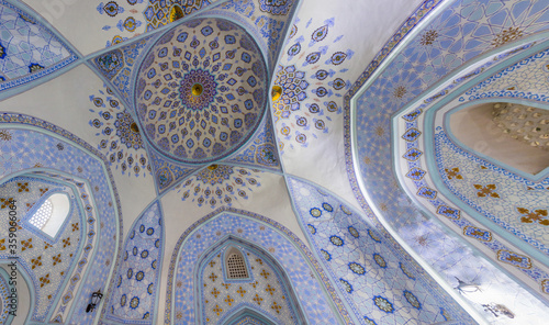 SHAHRISABZ, UZBEKISTAN: APRIL 29, 2018: Interior of the Mausoleum of Sheikh Shamseddin Kulyal in Dorut Tilavat complex in Shahrisabz, Uzbekistan photo