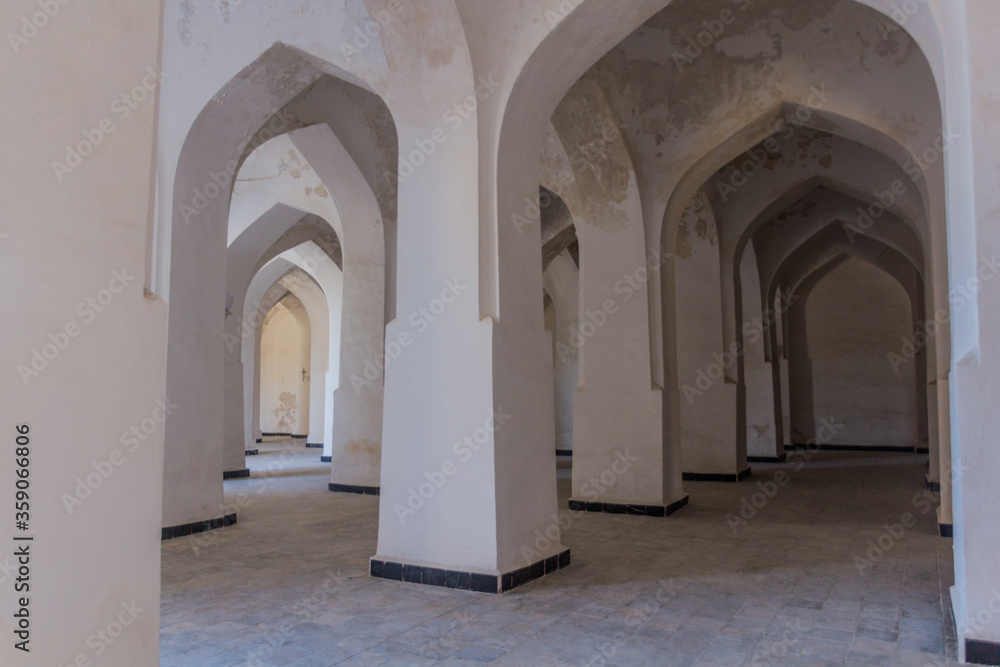 BUKHARA, UZBEKISTAN - MAY 1, 2018: Interior of Kalyan Mosque in Bukhara, Uzbekistan