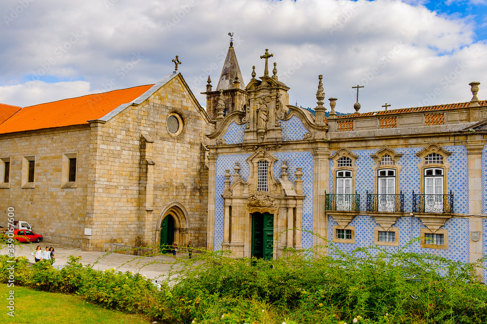 Fototapeta premium Coloured architecture of Historic Centre of Guimaraes, Portugal. UNESCO World Heritage
