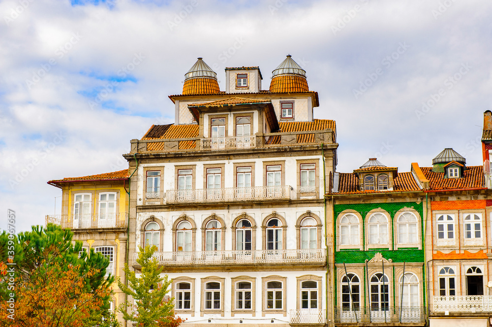 Architecture of the  Toural square of Historic Centre of Guimaraes, Portugal. UNESCO World Heritage