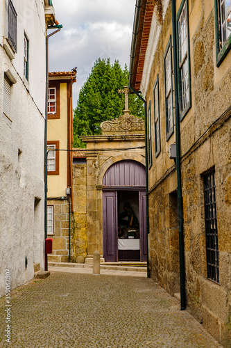 Fototapeta Naklejka Na Ścianę i Meble -  Architecture of Historic Centre of Guimaraes, Portugal. UNESCO World Heritage