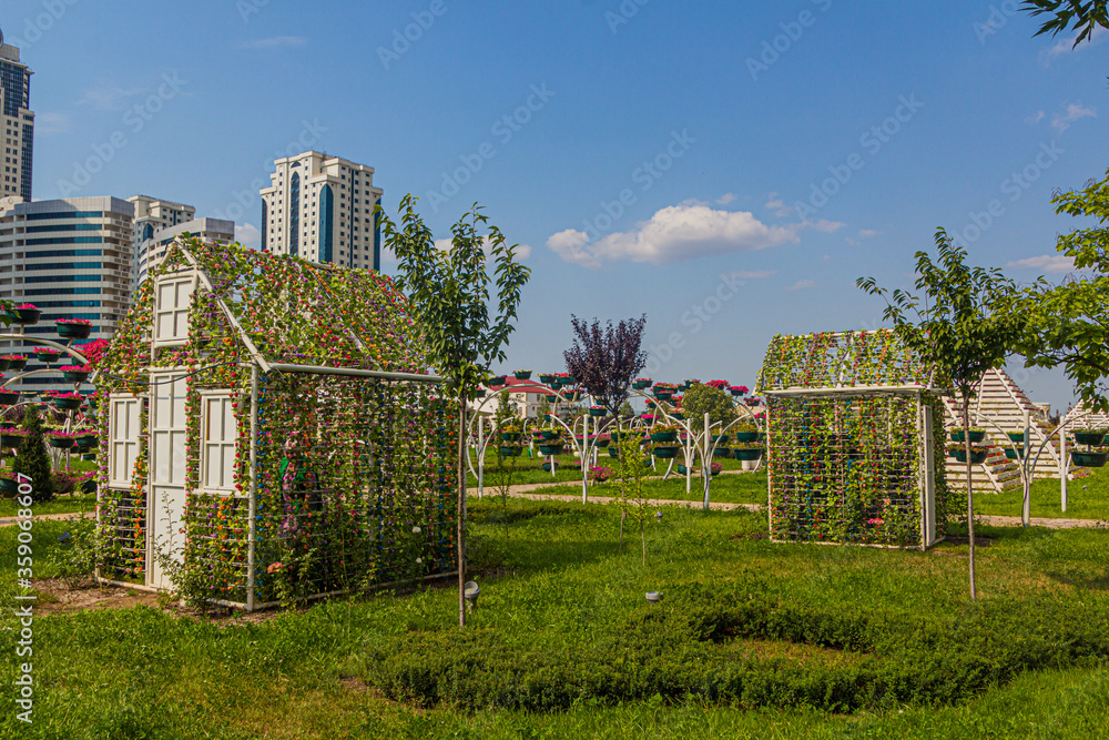 Decorations in the Tsvetochnyy (Flower) Park in Grozny, Russia