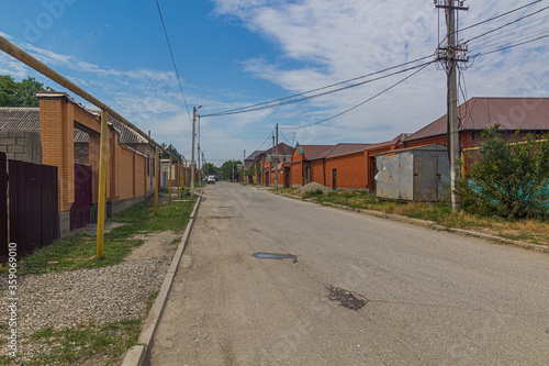 Street in suburbs of Grozny, Russia.