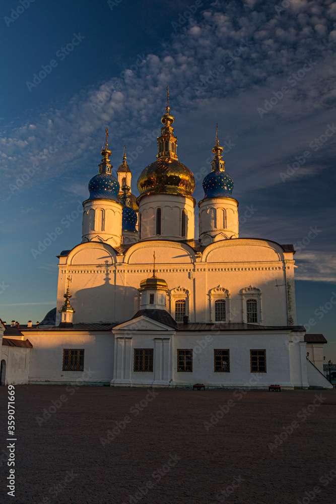 St. Sophia-Assumption Cathedral (Sofiysko-Uspenskiy Kafedralnyy Sobor) in the complex of Tobolsk Kremlin, Russia