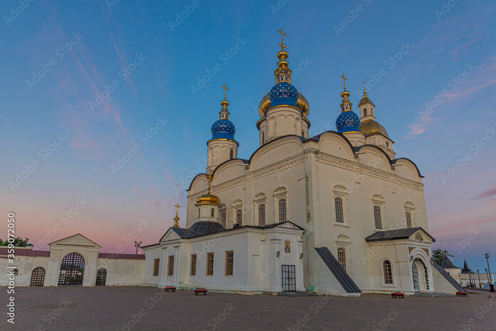 Fototapeta premium St. Sophia-Assumption Cathedral (Sofiysko-Uspenskiy Kafedralnyy Sobor) in the Kremlin in Tobolsk, Russia