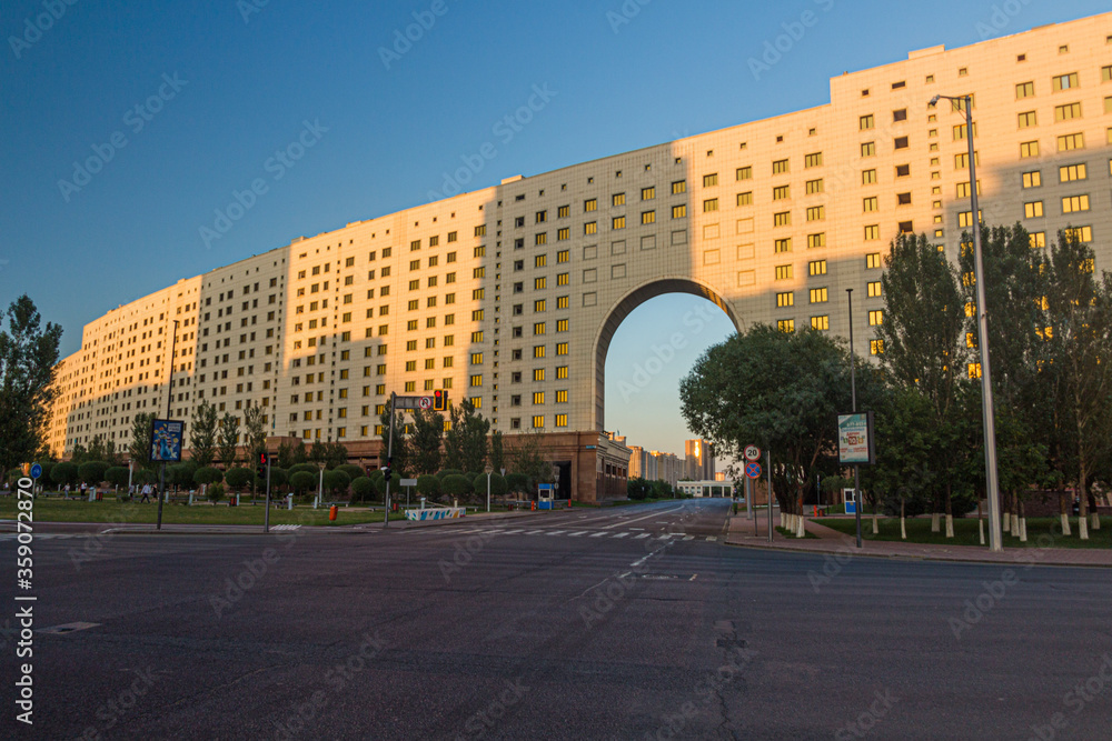 Fototapeta premium ASTANA, KAZAKHSTAN - JULY 8, 2018: House of Ministries in Astana (now Nur-Sultan), capital of Kazakhstan