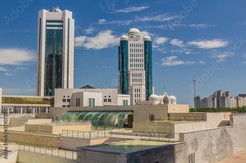 Parliament buildings in Astana (now Nur-Sultan), capital of Kazakhstan.