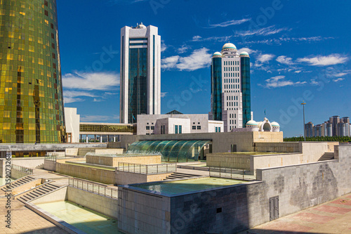 Parliament buildings in Astana (now Nur-Sultan), capital of Kazakhstan.
