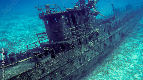 submarine under water