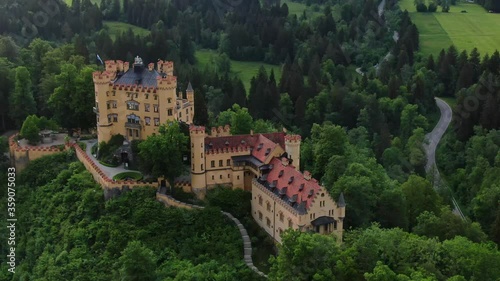 Wallpaper Mural Famous Hohenschwangau Castle in Bavaria Germany, the High Castle - aerial photography Torontodigital.ca