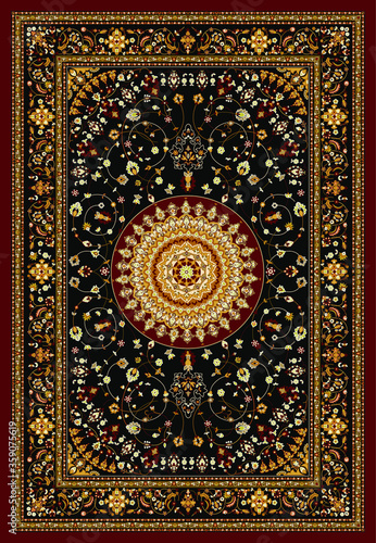 Carpet Border Frame Pattern .Oriental floral beautiful carpet pattern