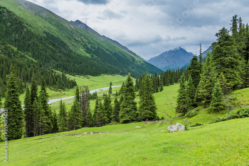 Arashan valley in the Terskey Alatau mountain range, Kyrgyzstan photo