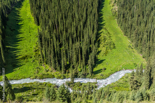 Arashan river valley in Kyrgyzstan photo