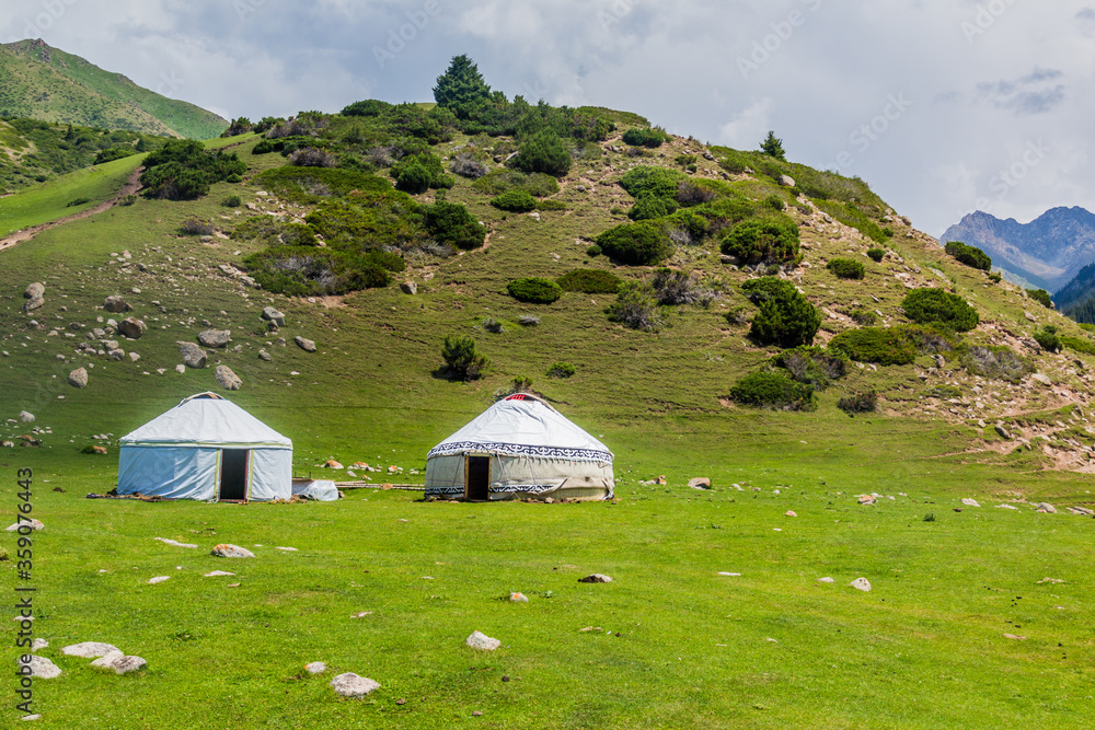 Yurts in Jeti Oguz valley, Kyrgyzstan