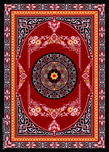Carpet Border Frame Pattern .Oriental floral beautiful carpet pattern