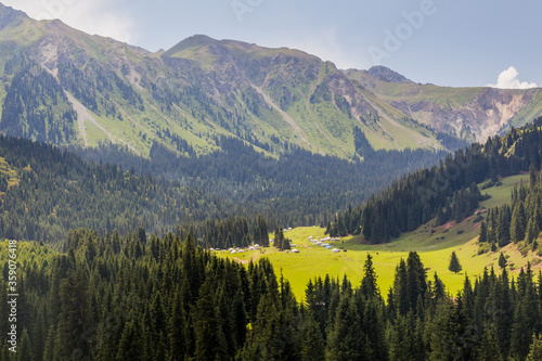 Yurts in Jeti Oguz valley, Kyrgyzstan