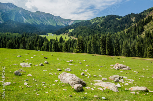 Meadow in Jeti Oguz valley, Kyrgyzstan photo