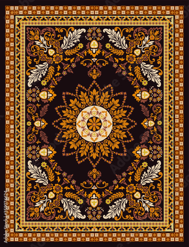 Carpet Border Frame Pattern .Oriental floral beautiful carpet pattern