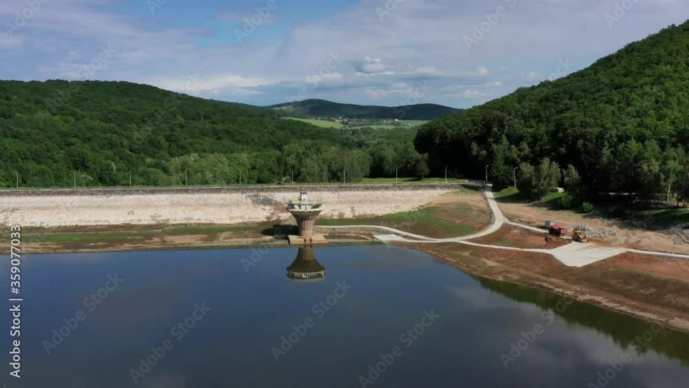 Aerial view of the Ruzina reservoir in Slovakia Aerial view of the Ruzina reservoir in Slovakia